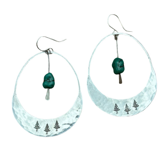 Fluff Hardware Handmade Alpine Earrings | Tree | Turquoise | Nature