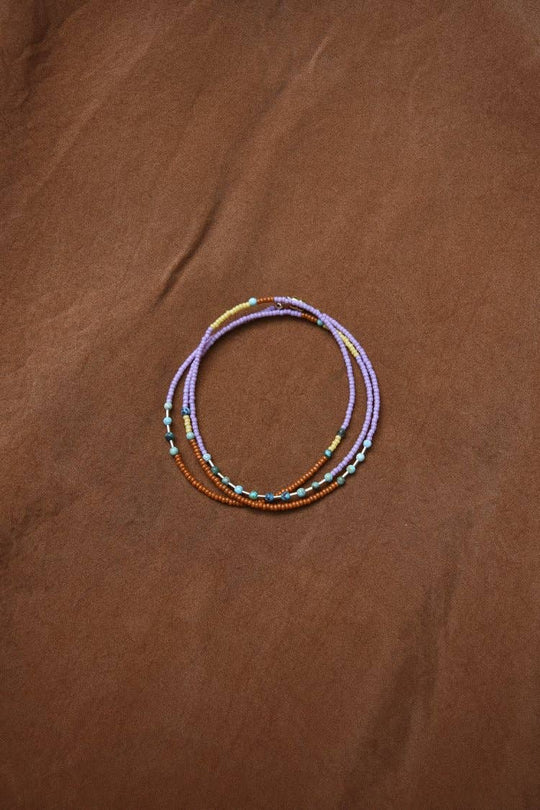 Wrap Bracelet- in lilac with turquoise