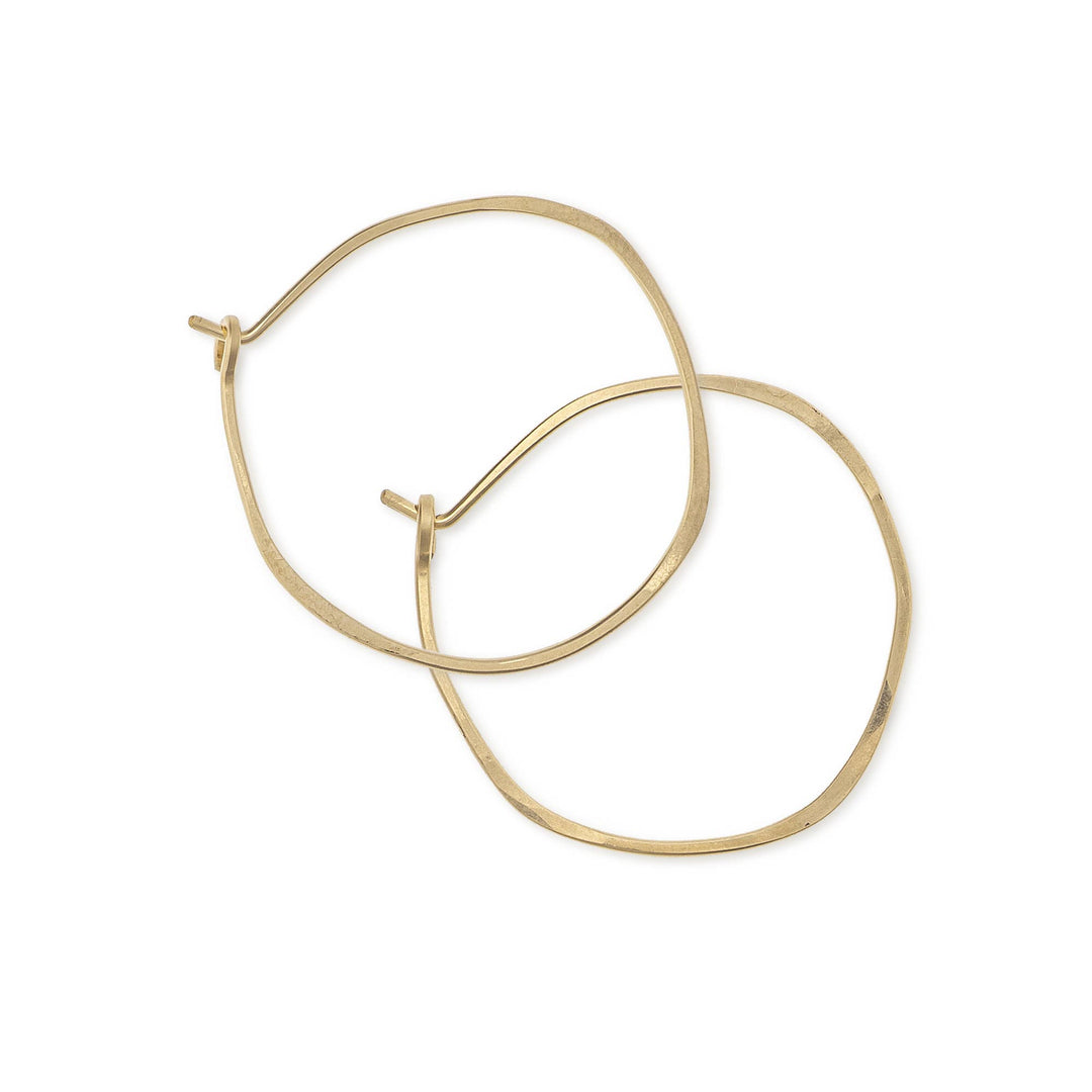 Freshie & Zero Minimal Imperfect Hoop Earrings - Small Organic Circle