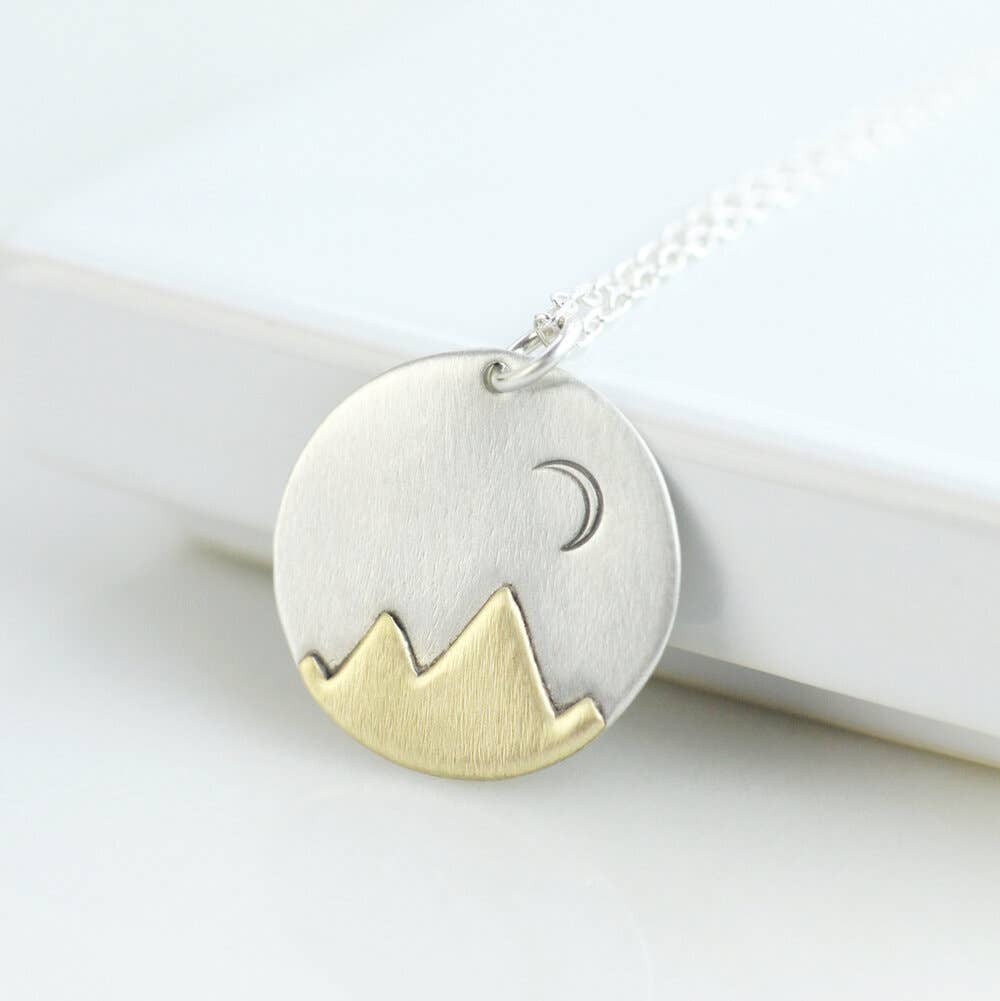 Alison Kelley Designs Sterling Silver And Brass Mountain Necklace