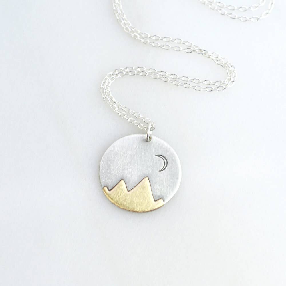 Alison Kelley Designs Sterling Silver And Brass Mountain Necklace