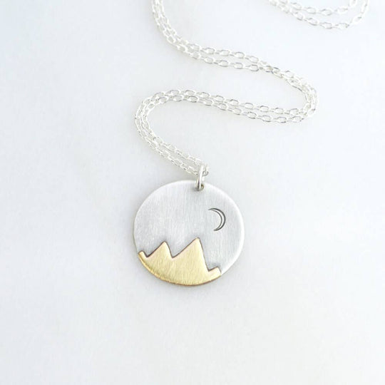 Alison Kelley Designs Sterling Silver And Brass Mountain Necklace