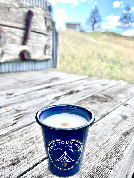 The Sacred Wild Candle Co Enamel Reusable Candle - Find Your Wild