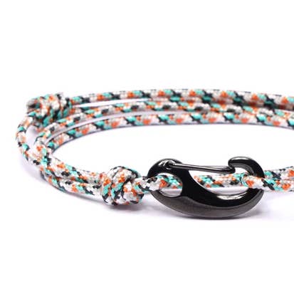 We Are All Smith White + Orange Tactical Cord Bracelet for Men