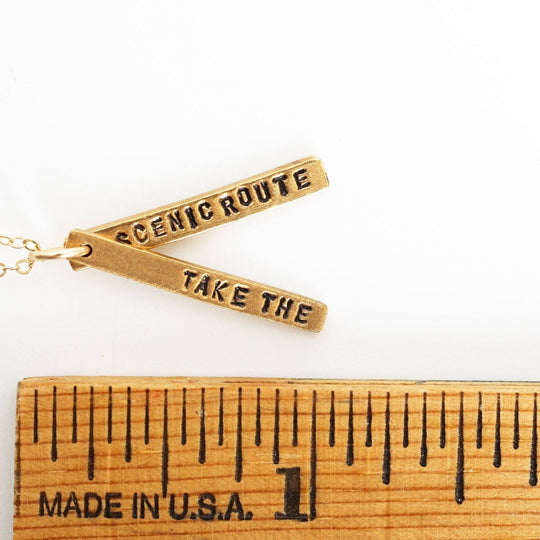 Take the scenic route - Quote Necklace Pendant