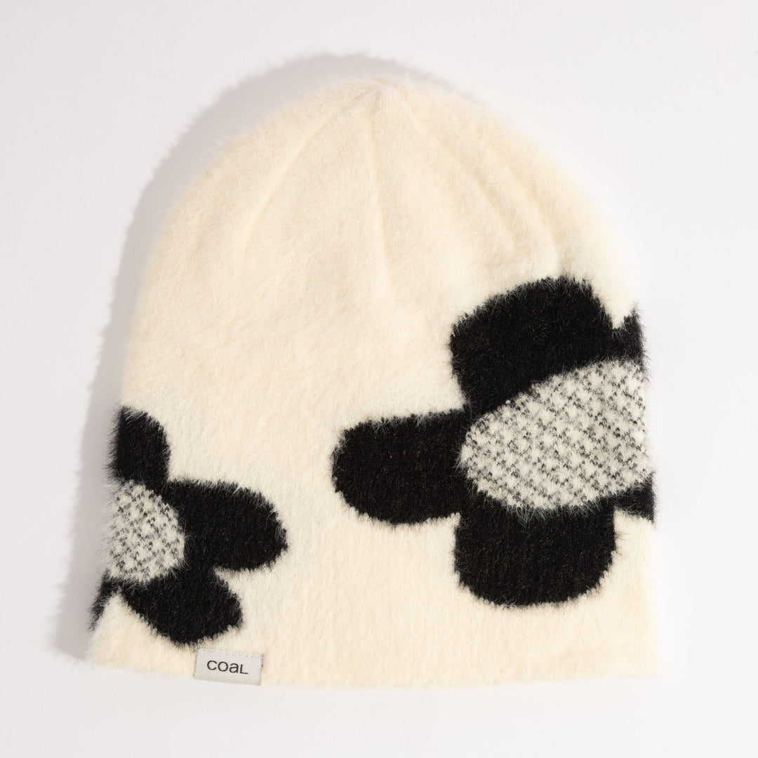 Coal Pearl Skull Fuzzy Knit Beanie