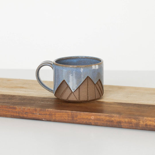 Mountain Mug: Starry Night on Brown Clay / Large