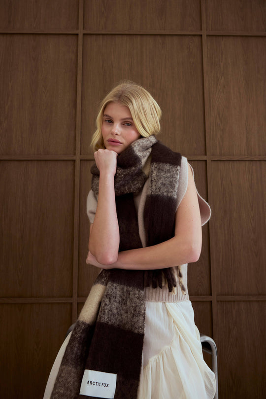 Arctic Fox Reykjavik Scarf - Brown Check