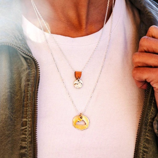 Mountain Cut Out Necklace, Sterling Silver