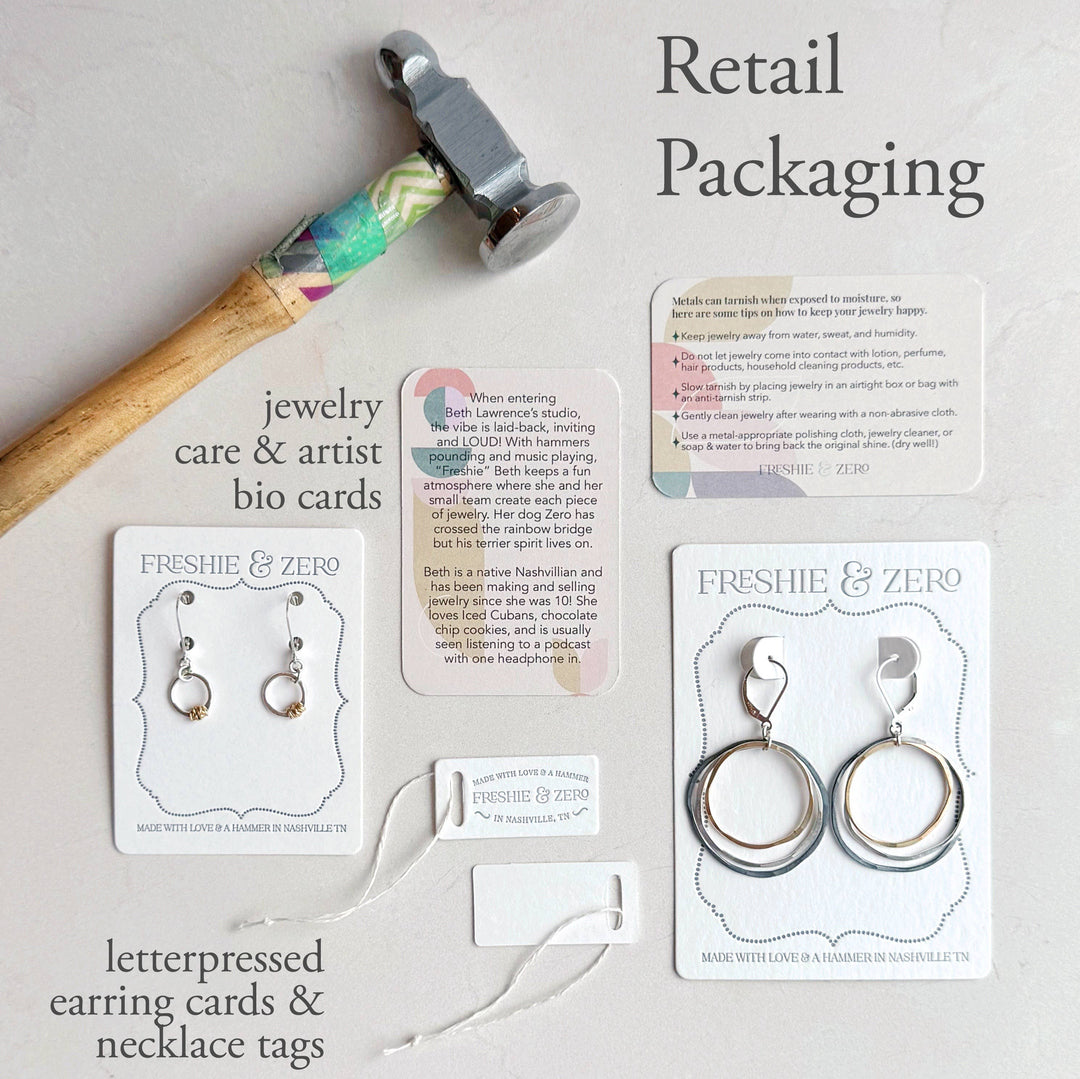 Freshie & Zero Minimal Imperfect Hoop Earrings - Small Organic Circle