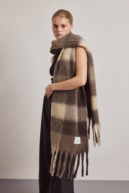 Arctic Fox Reykjavik Scarf - Brown Check