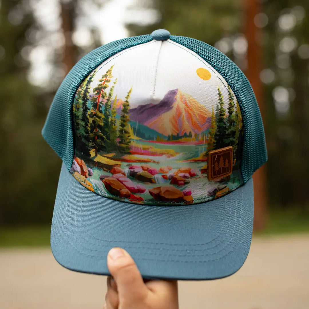 Riverbend Peak Unisex Trucker - Blue-Green
