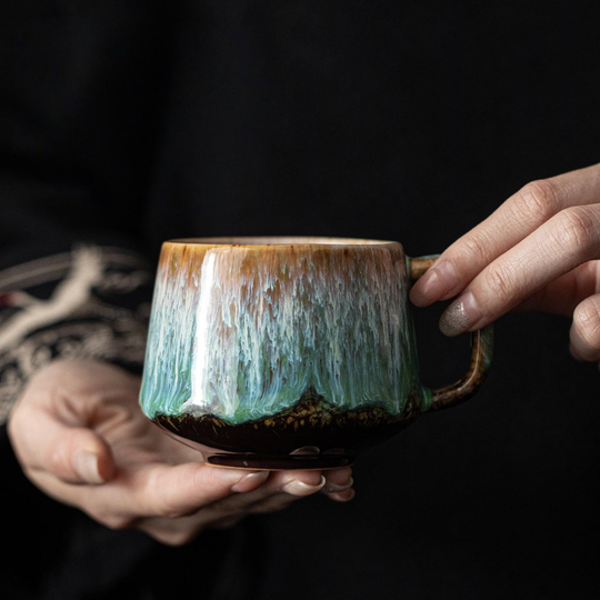 Handmade Kiln-Round Belly Coffee Cup