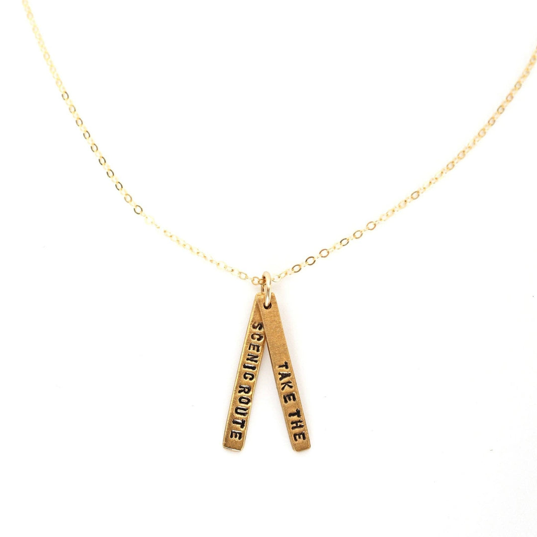 Take the scenic route - Quote Necklace Pendant