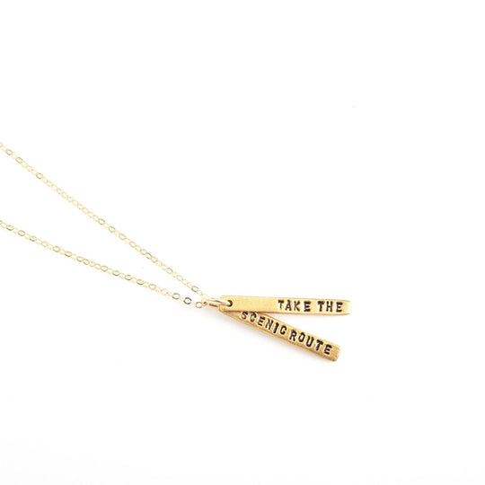 Take the scenic route - Quote Necklace Pendant