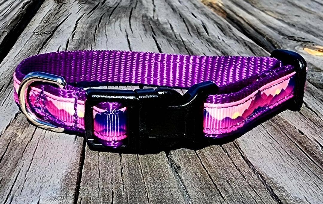 1/2" Purple Mountain Dog Collar or Leash