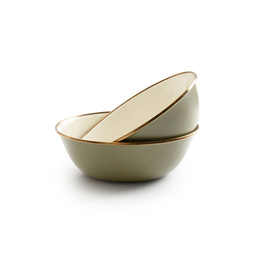 Barebones Enamel 2-Tone Bowl Set