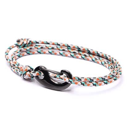 We Are All Smith White + Orange Tactical Cord Bracelet for Men