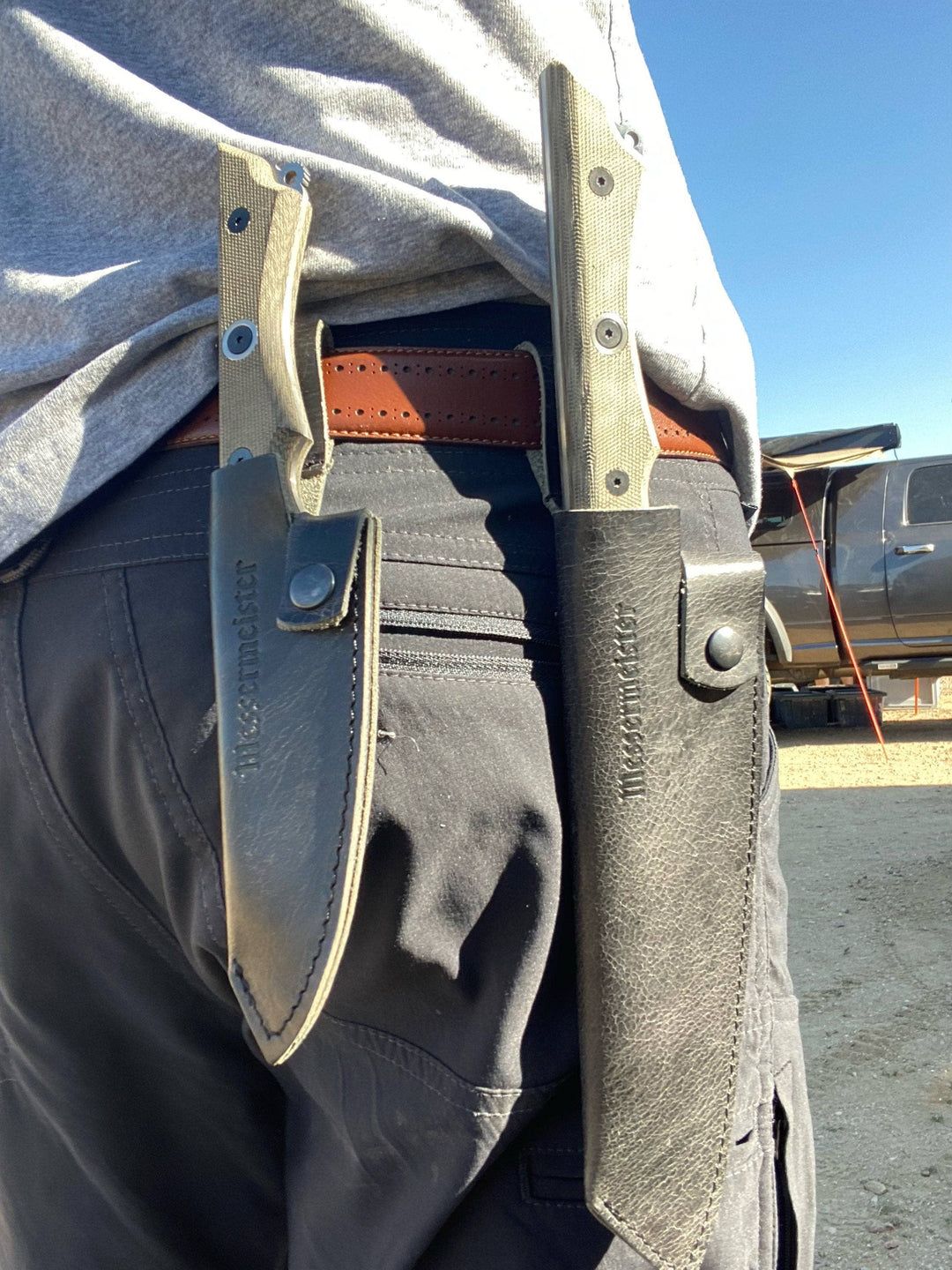 Leather Belt Sheath for Overland Utility Knife 4.5"