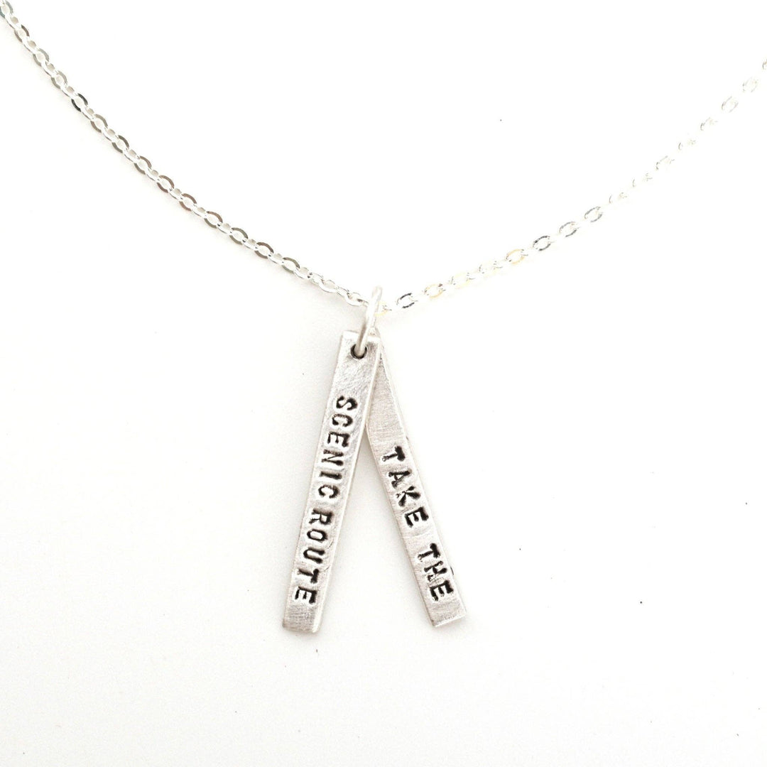 Take the scenic route - Quote Necklace Pendant