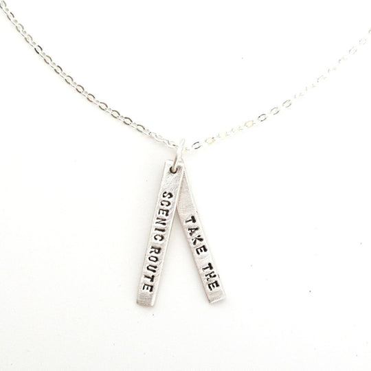 Take the scenic route - Quote Necklace Pendant