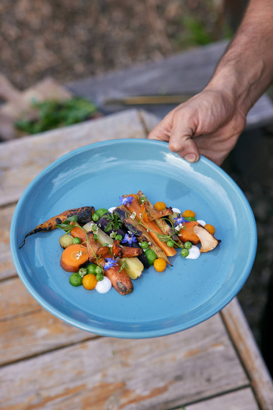 Barebones Rolled Enamelware Plate Set
