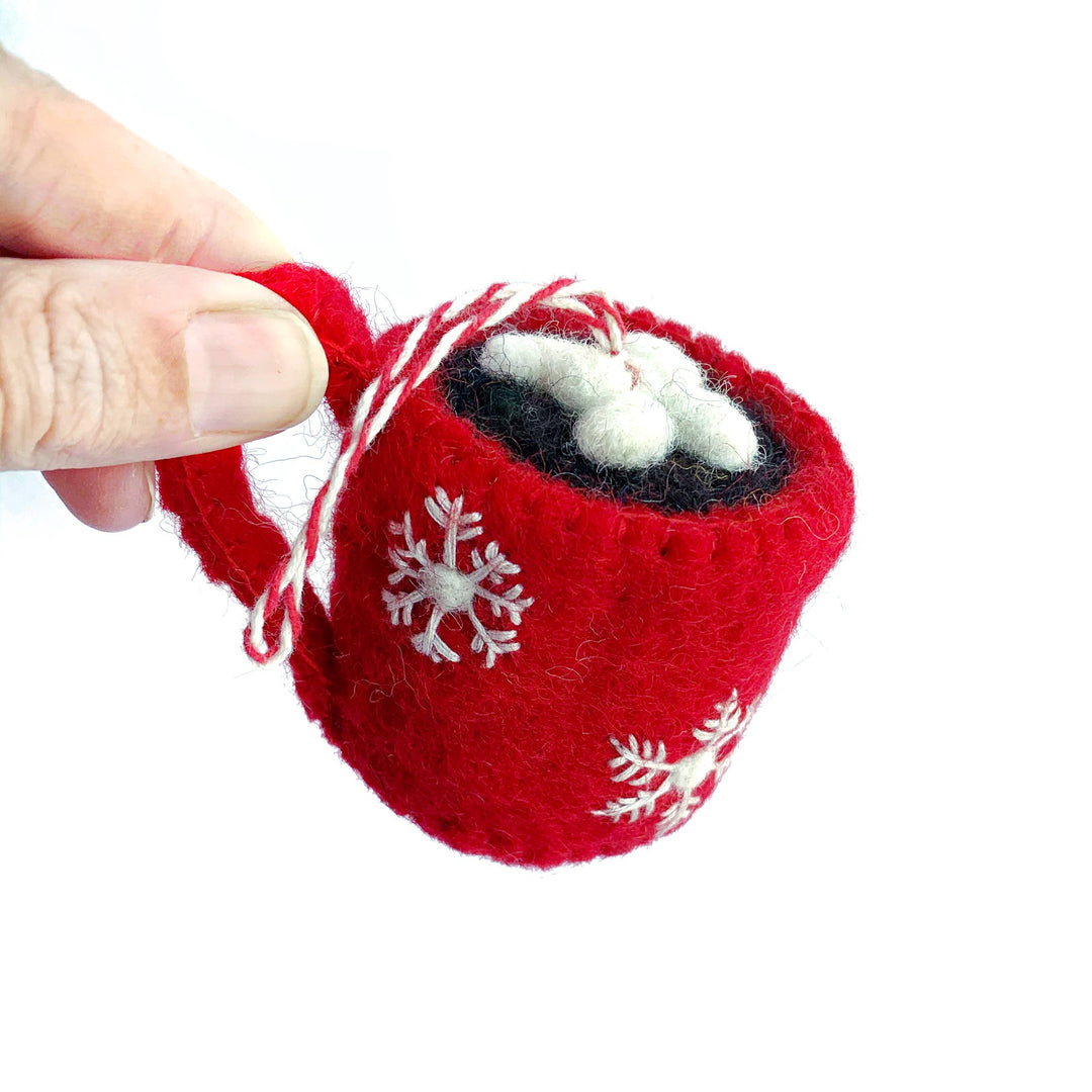 Ornaments 4 Orphans Hot Chocolate Felt Wool Christmas Ornament