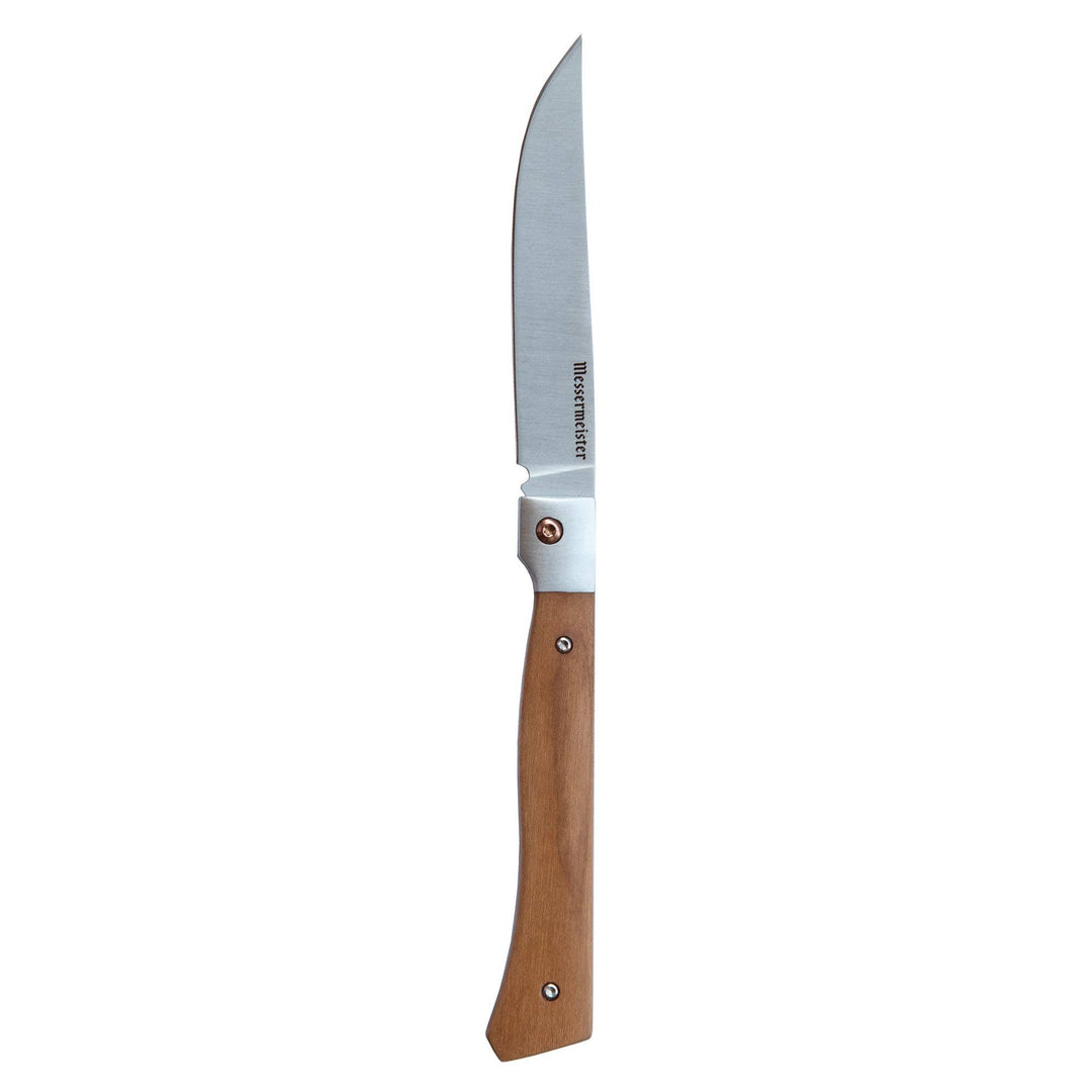 Messermeister Folding Steak Knife Set in Leather Roll - 4 Piece