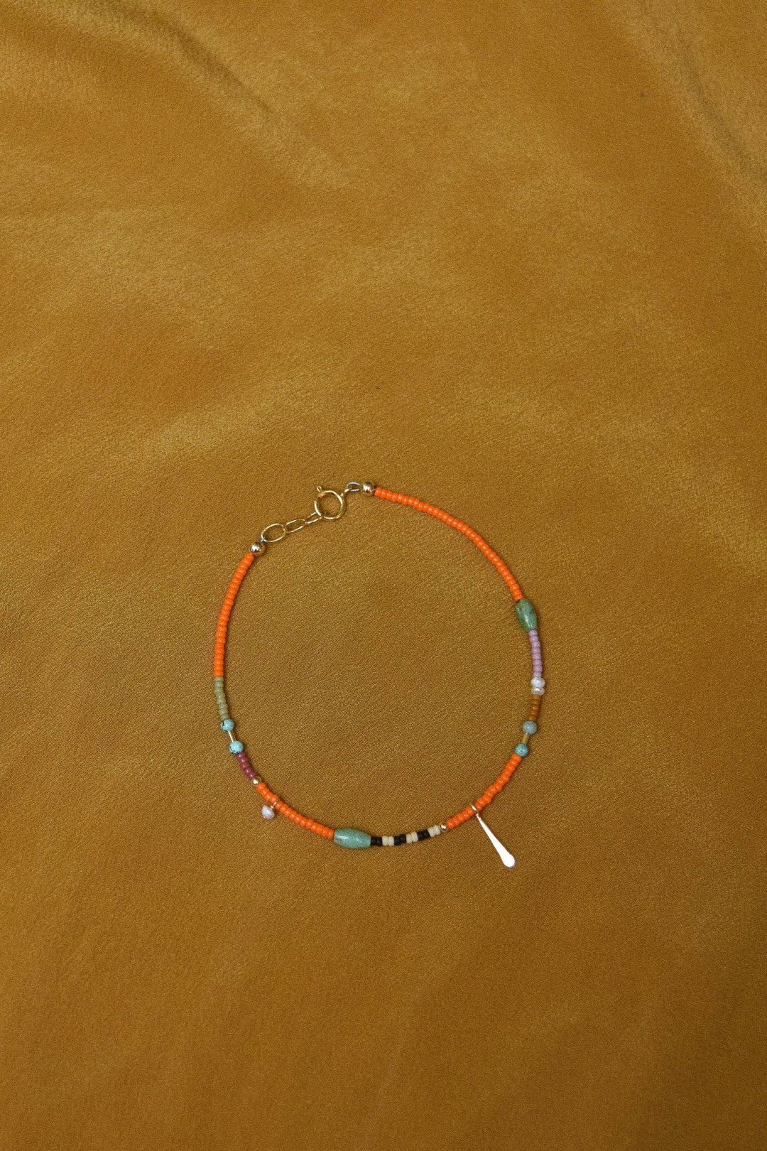 Single Strand Bracelet or Anklet- in Orange