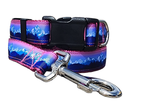 1" Pink Mountain Dog Collar, Leash, or Martingale