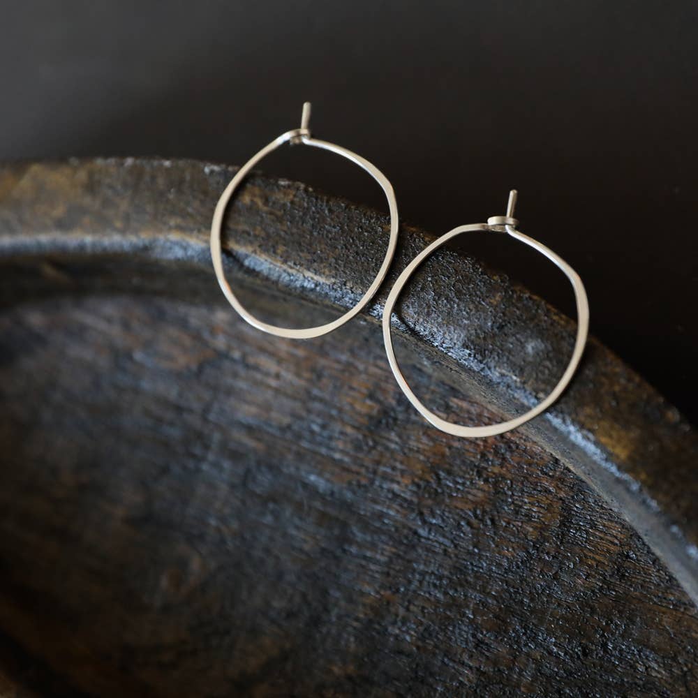 Freshie & Zero Minimal Imperfect Hoop Earrings - Small Organic Circle
