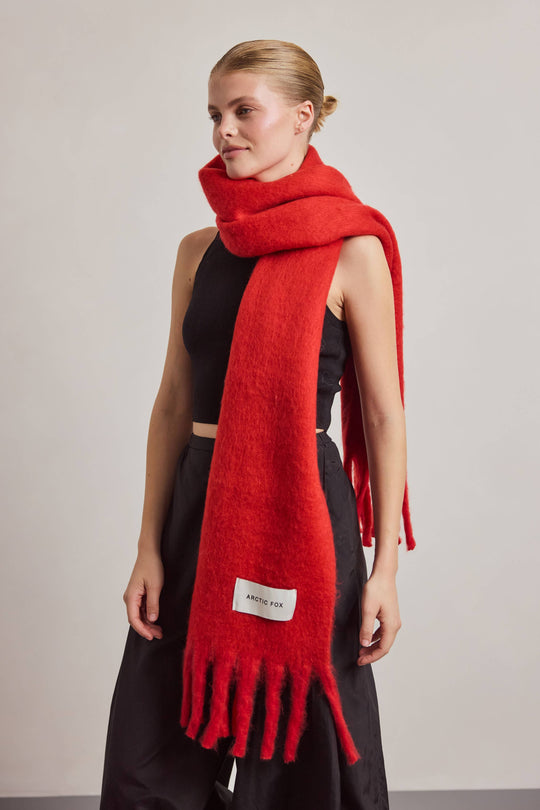 Arctic Fox Stockholm Scarf - Crimson Red