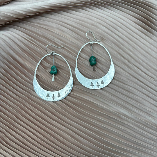 Fluff Hardware Handmade Alpine Earrings | Tree | Turquoise | Nature