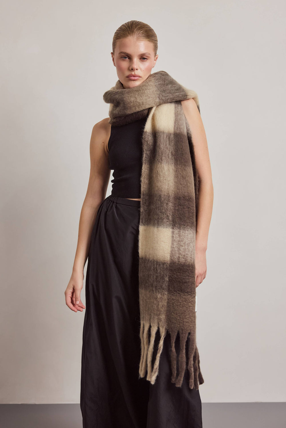 Arctic Fox Reykjavik Scarf - Brown Check