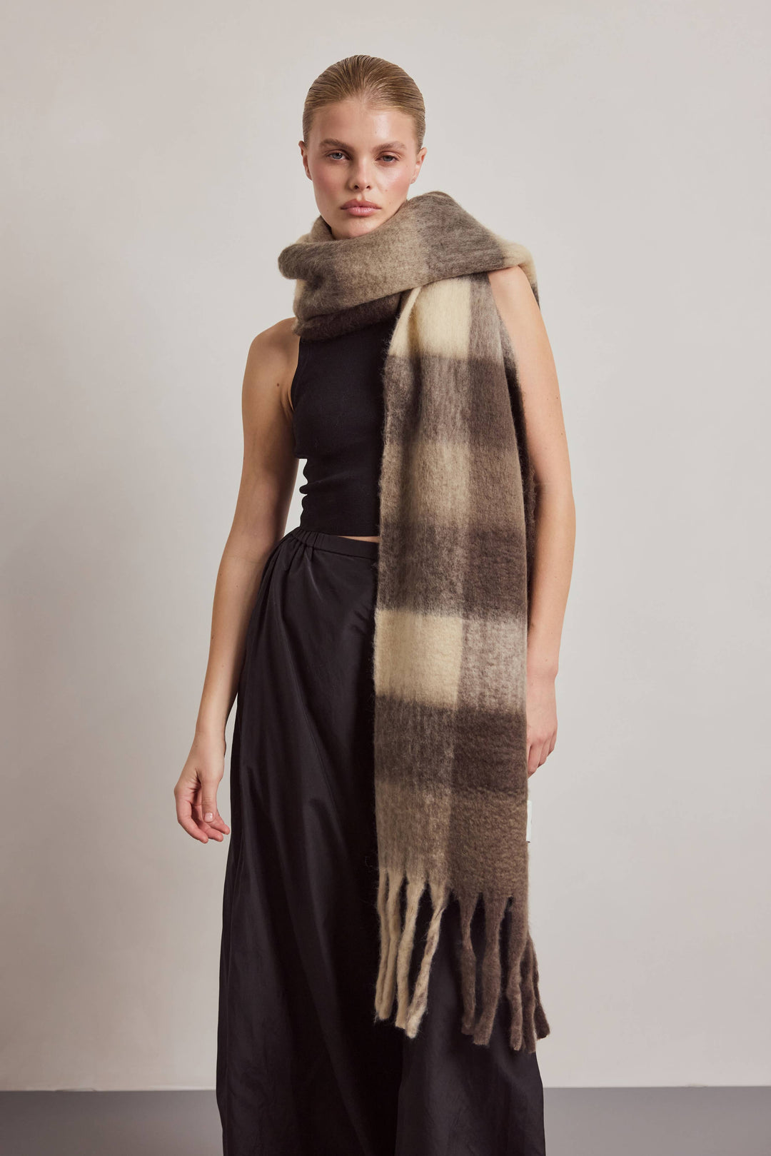 Arctic Fox Reykjavik Scarf - Brown Check