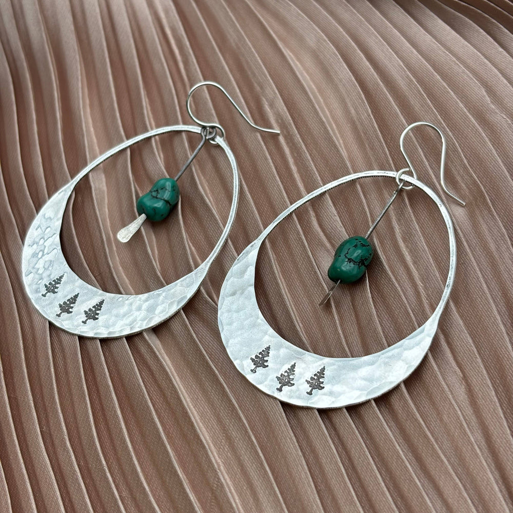 Fluff Hardware Handmade Alpine Earrings | Tree | Turquoise | Nature
