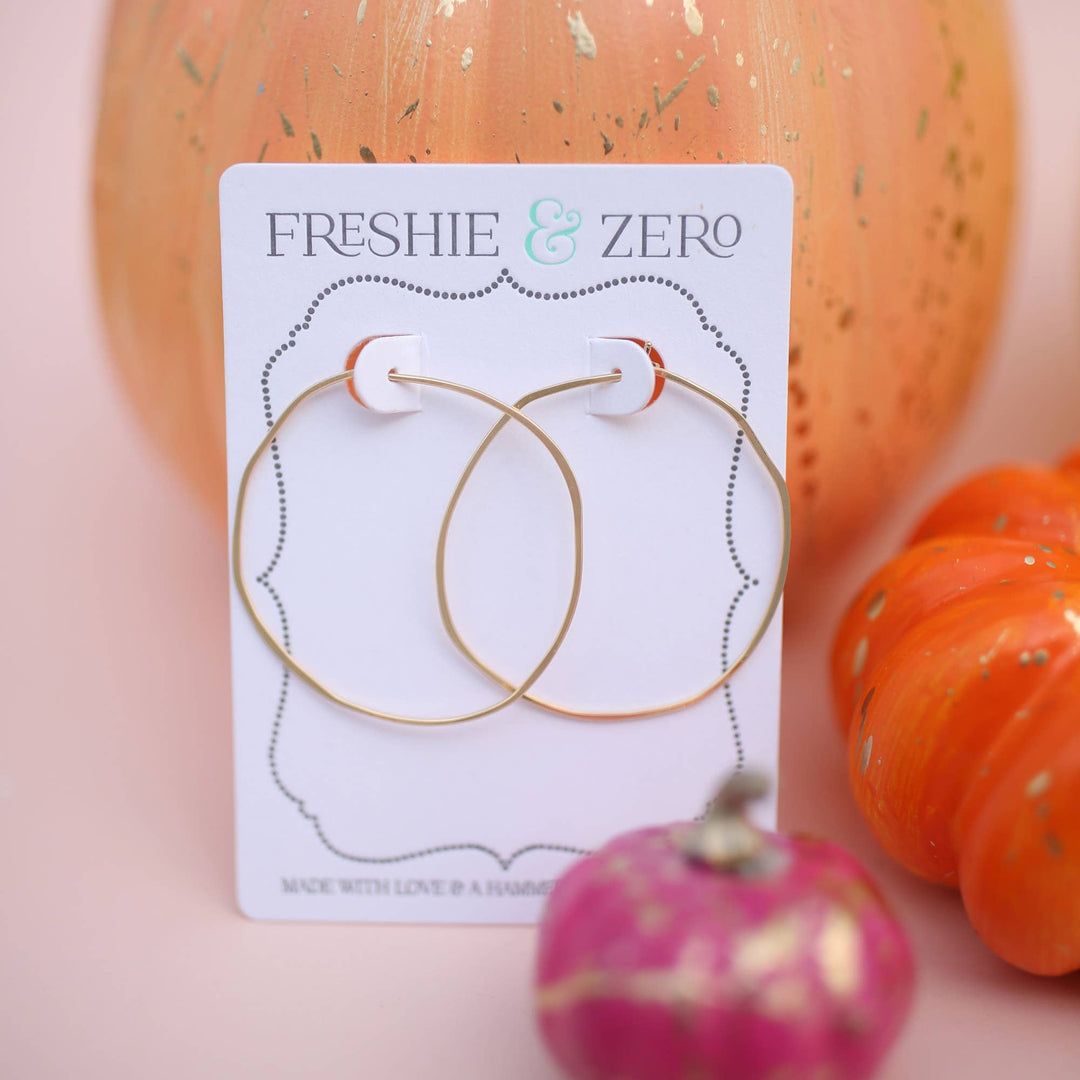 Freshie & Zero Minimal Hoop Earrings - Large Organic Circles