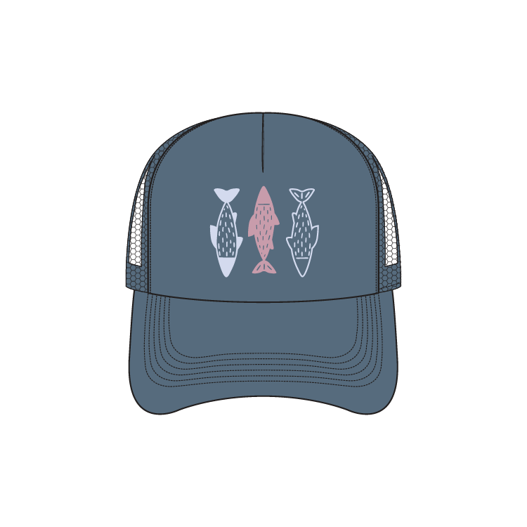 Three Fish Foam Trucker - Blue