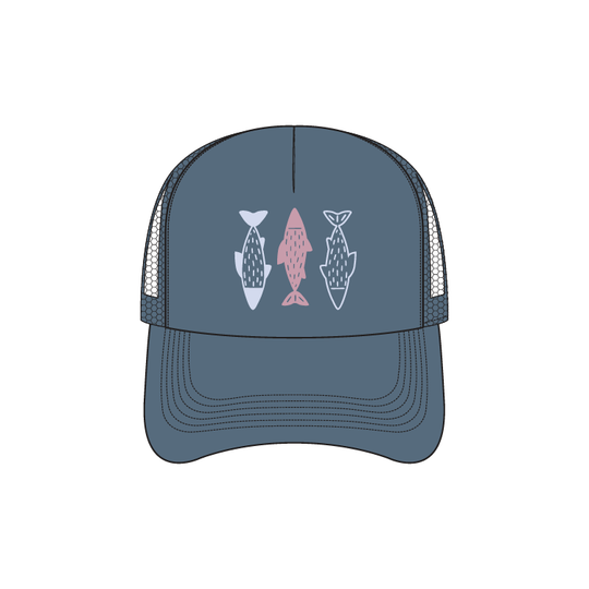 Montana Scene Three Fish Foam Trucker