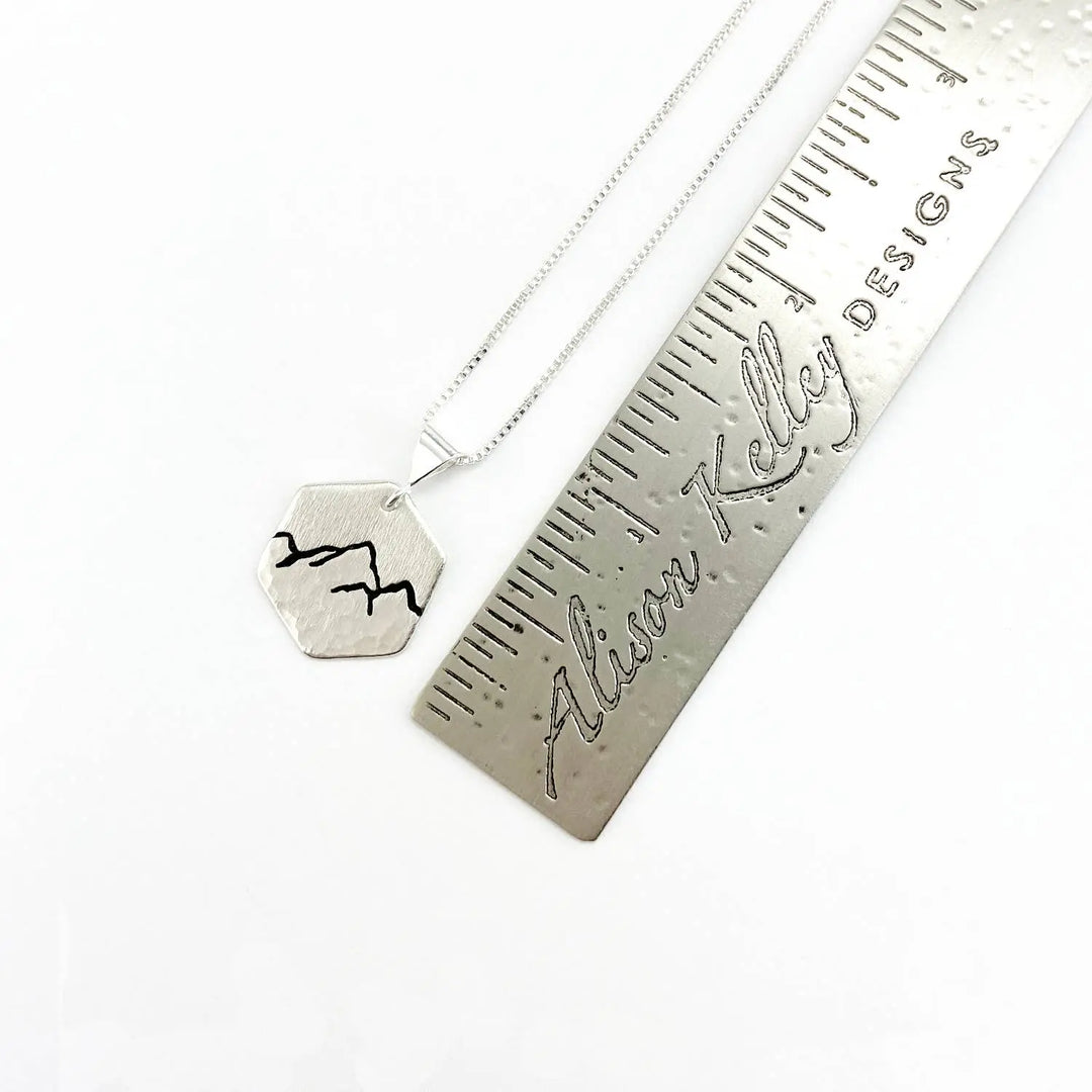 Alison Kelley Designs Sterling Silver Hexagon Mountain Necklace - The Outside Society