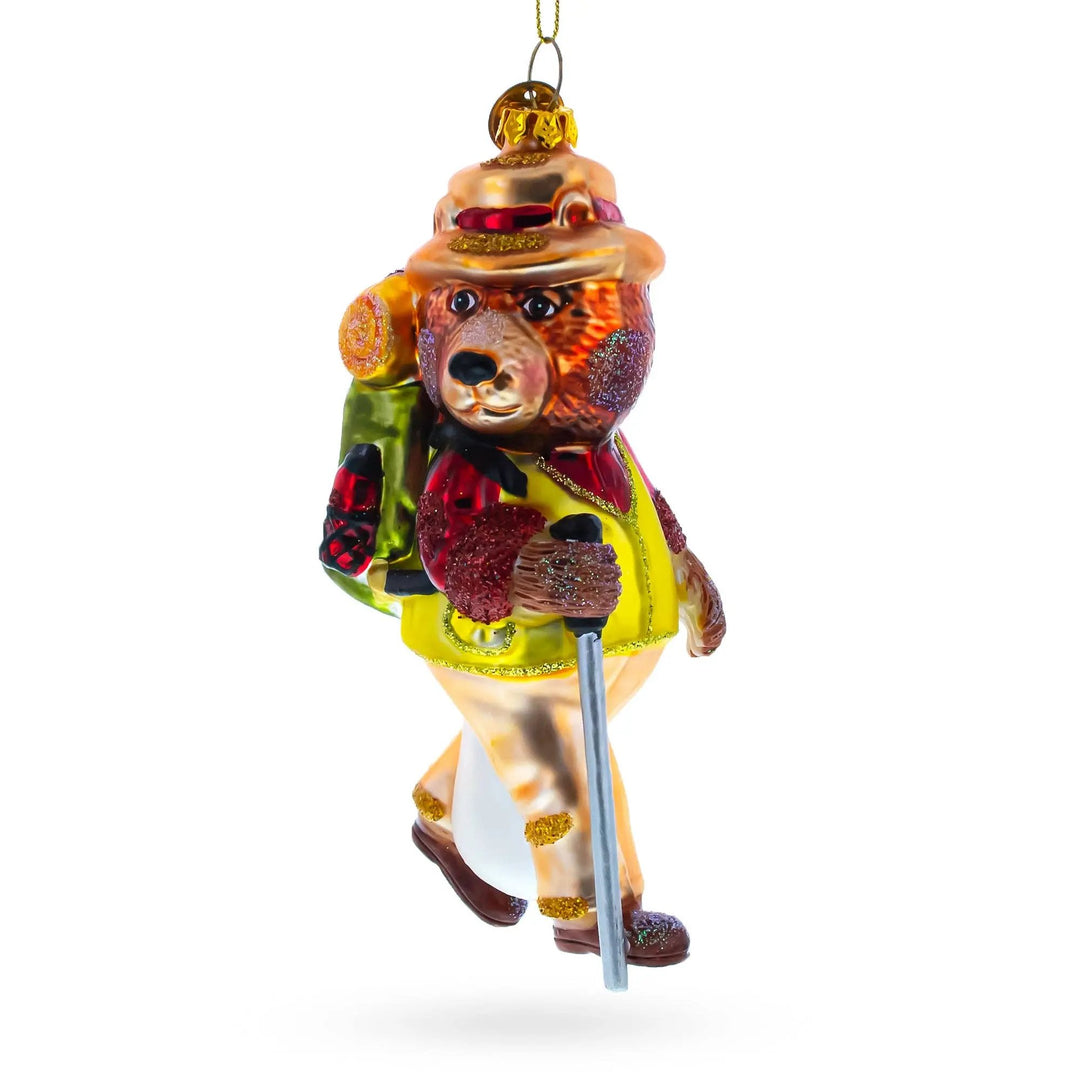 Bear Hiker Glass Ornament BestPysanky