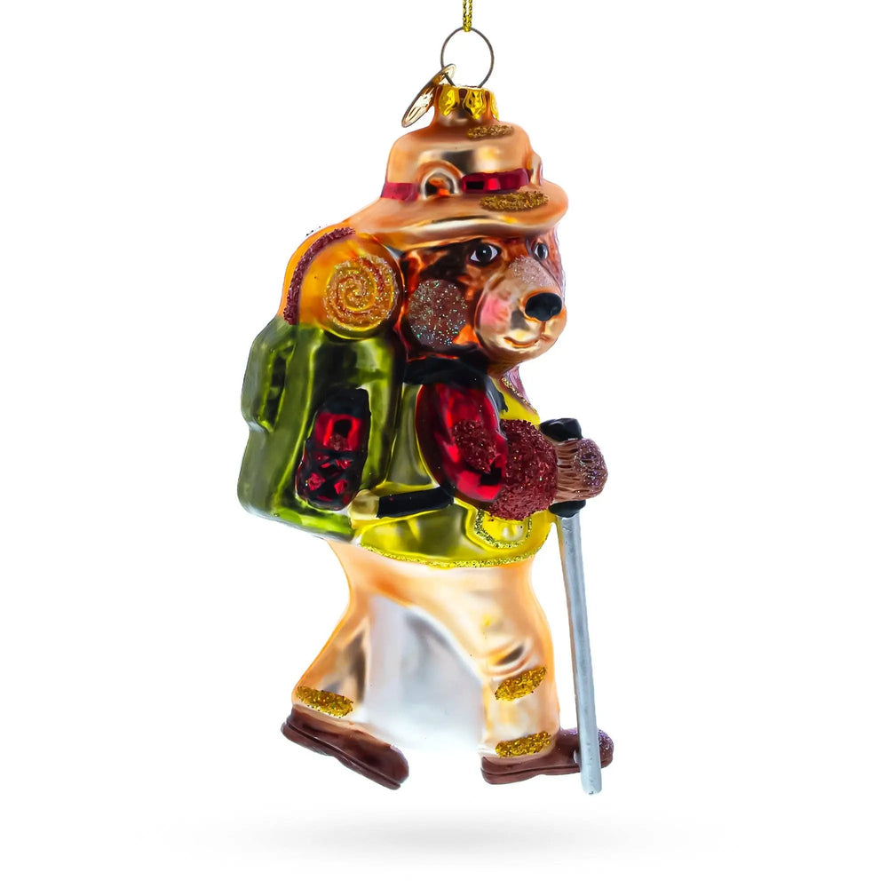 Bear Hiker Glass Ornament BestPysanky