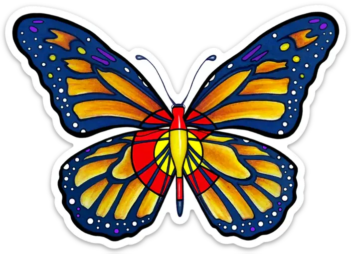 Blue Dog Stickers Colorado Butterfly Blue Dog Sticker