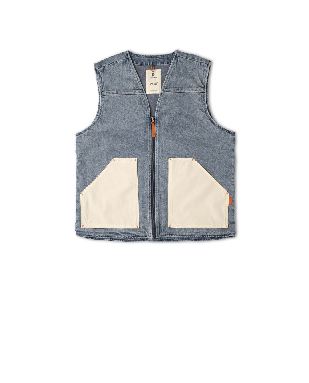 Ripton Bolton Vest Light Wash
