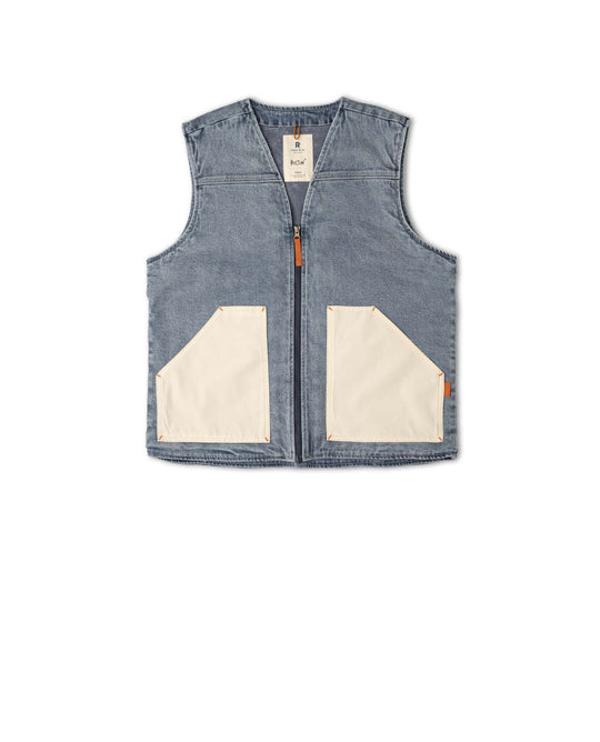 Ripton Bolton Vest Light Wash