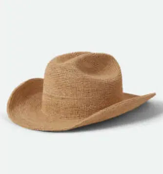 Brixton Odessa Straw Packable Cowboy Hat Brixton