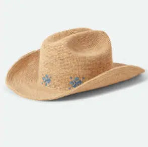 Brixton Odessa Straw Packable Cowboy Hat Brixton