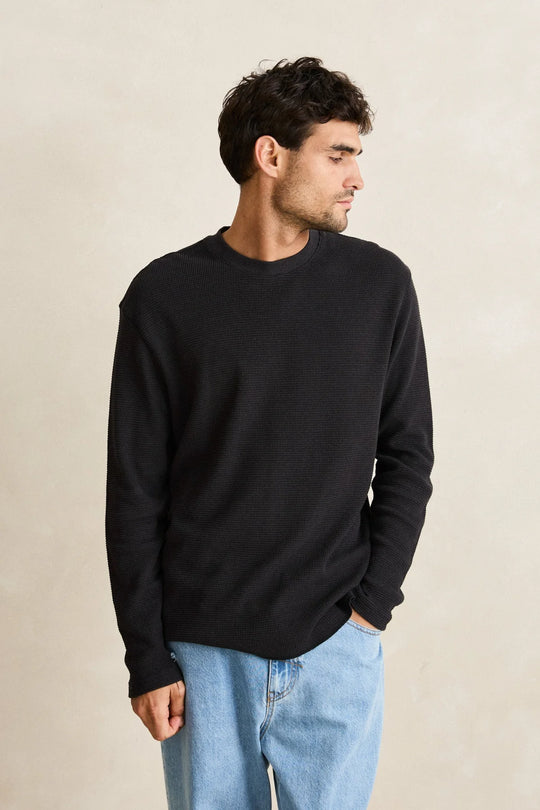 Rhythm Classic Waffle Knit Long Sleeve Shirt