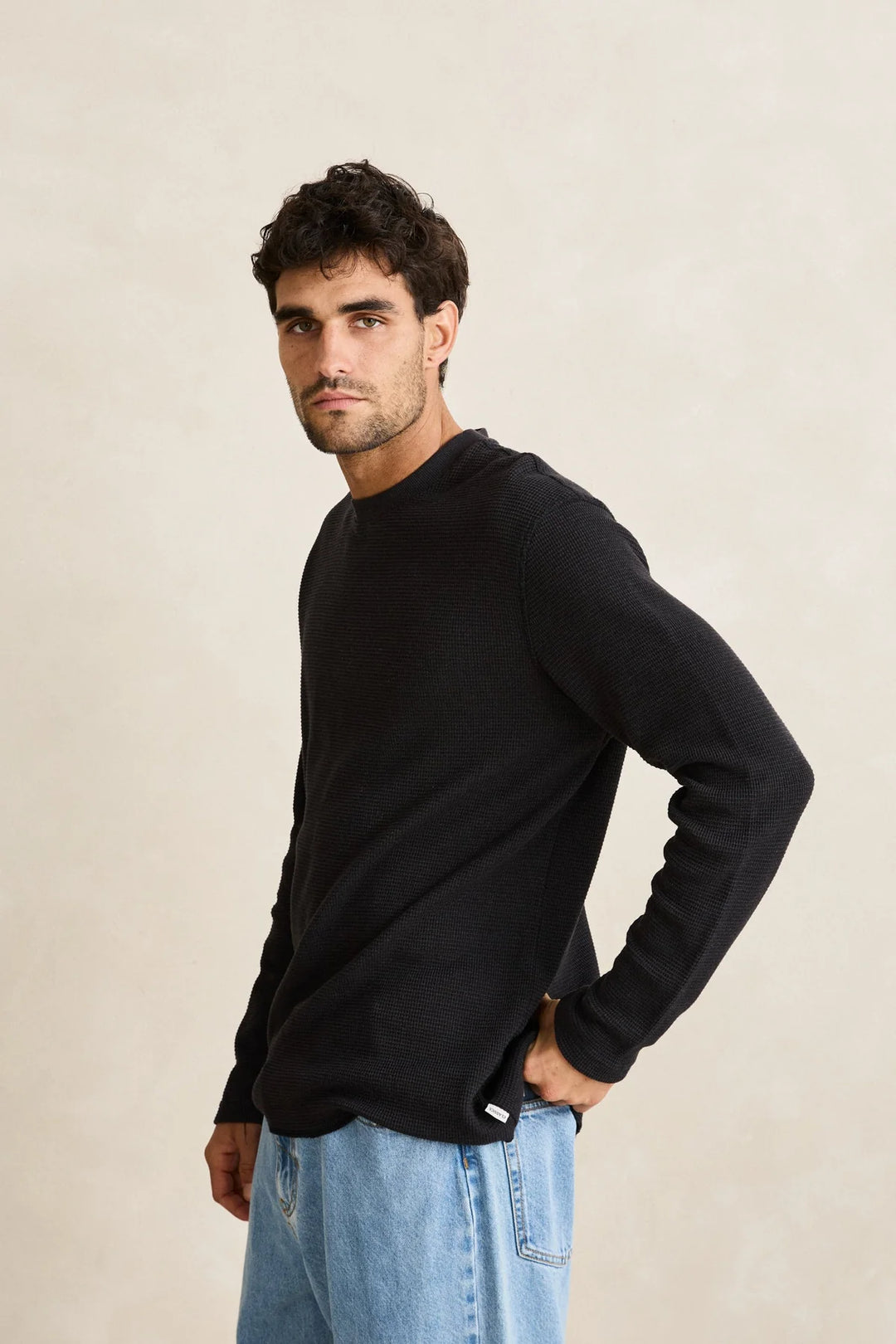Rhythm Classic Waffle Knit Long Sleeve Shirt