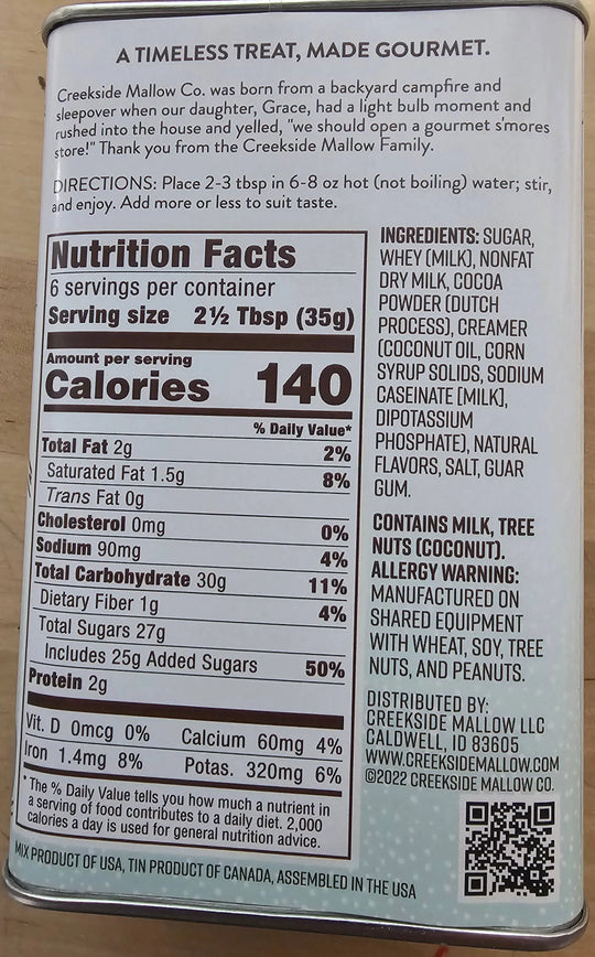 Double Chocolate Hot Chocolate Mix Creekside Mallow Co.